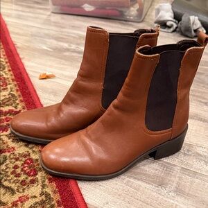 Kenneth Cole Reaction Brown Leather Ankle Boots size 7